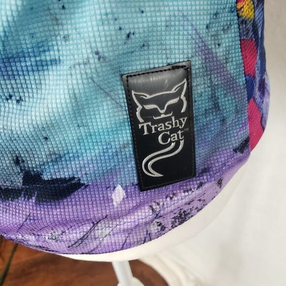 Trashy Cat Cycling Top Women M Made in Italy Graphic Print Zip Up W Pocket EUC - Picture 5 of 10